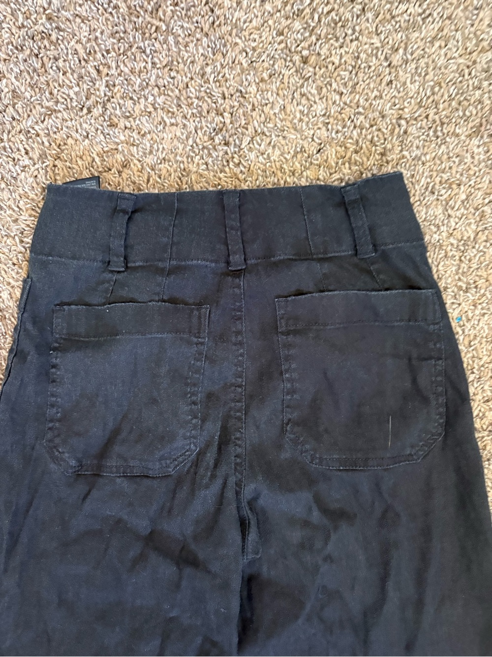 Anthropologie MAEVE The Colette Crop Pants Black Viscose Linen Cotton Size 23 - Picture 8 of 9